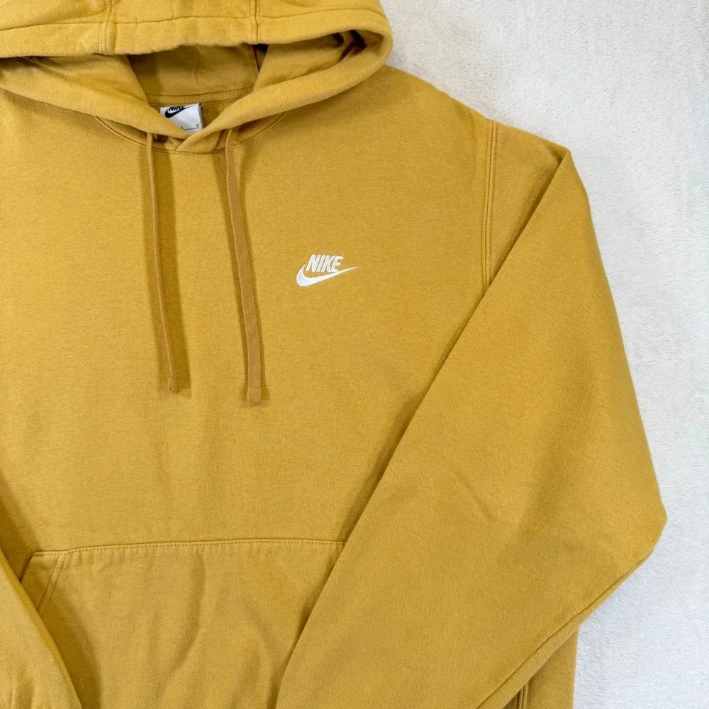 Nike Sportswear Club Fleece Hoodie Mustard Yellow/Gold  BV2654-725 Mens Large